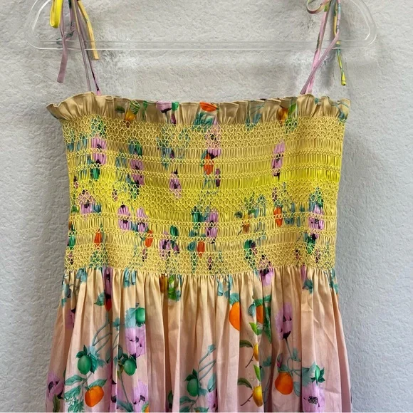 Cynthia Rowley Ombre Floral Smocked Midi Dress